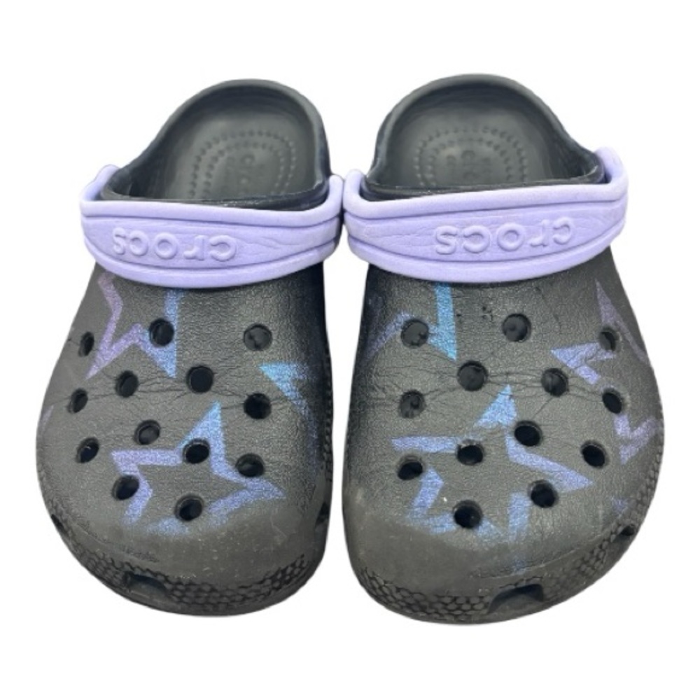CROCS Kids' Starry Black and Lavender Water Shoes